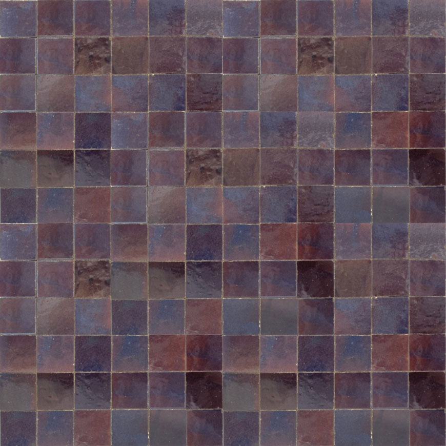 Mosaic House Moroccan tile Rceef 9 Purple  solid zellige, mosaic, zellij, field, pattern, glaze 